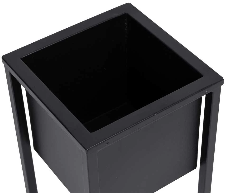 Palėpės stiliaus augalų stovas CONCOVE 40 cm, juodo metalo gėlių stovas, kambarinis vazonų laikiklis, gėlių lentyna, metalinis stovas augalams