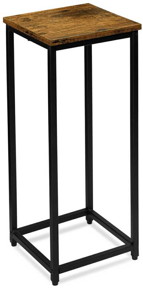 Palėpės stiliaus gėlių stovas ARBEN RUSTIC, juodo ąžuolo, 60 cm, kaimiškas, vintažinis, metalinis