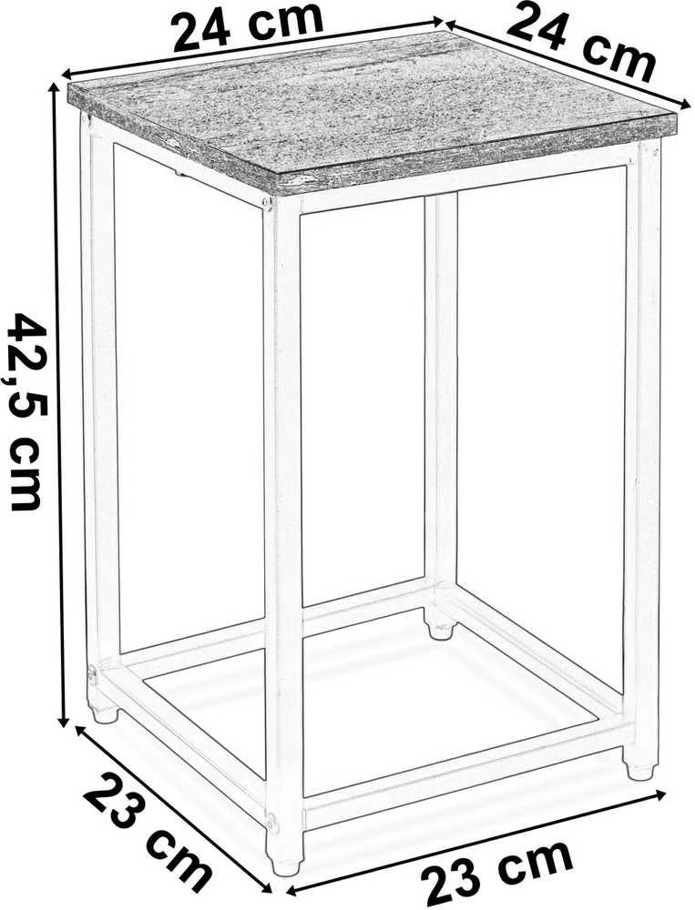 Palėpės stiliaus gėlių stovas, ąžuolo lentyna, juodo metalo gėlių stovas, 42.5 cm aukščio augalų stovas, gėlių ekspozicijai, dekoratyvinis stovas, kambarinių augalų stovas (Ekspozicinė prekė)