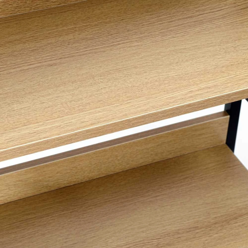 Palėpinė lentyna VARBERG MODERN OAK, industrinė vintažinė knygų lentyna, 4 lentynų stelažas, biuro lentynos, sandėliavimo lentyna