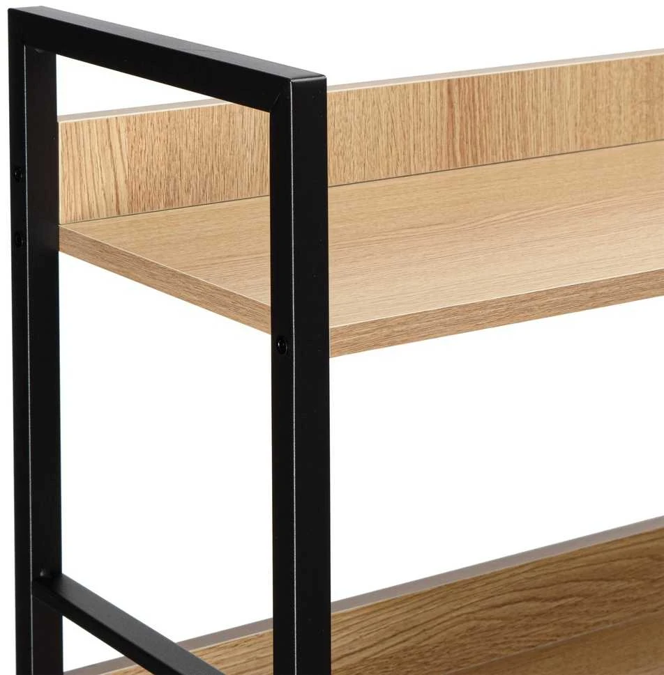 Palėpinė lentyna VARBERG MODERN OAK, industrinė vintažinė knygų lentyna, 4 lentynų stelažas, biuro lentynos, sandėliavimo lentyna