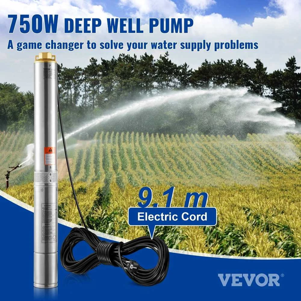 VEVOR giluminis panardinamas vandens siurblys 750W 230V
