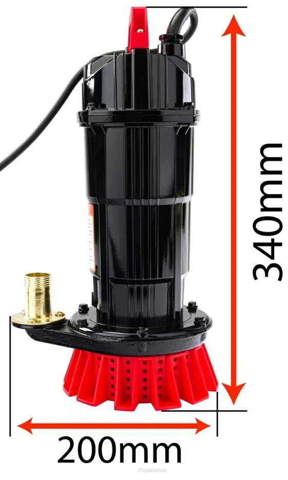 Panardinamas nešvaraus vandens siurblys, švariam vandeniui, lietaus vandeniui, nuotekoms, 8000 litrų per valandą, 230V, 650W
