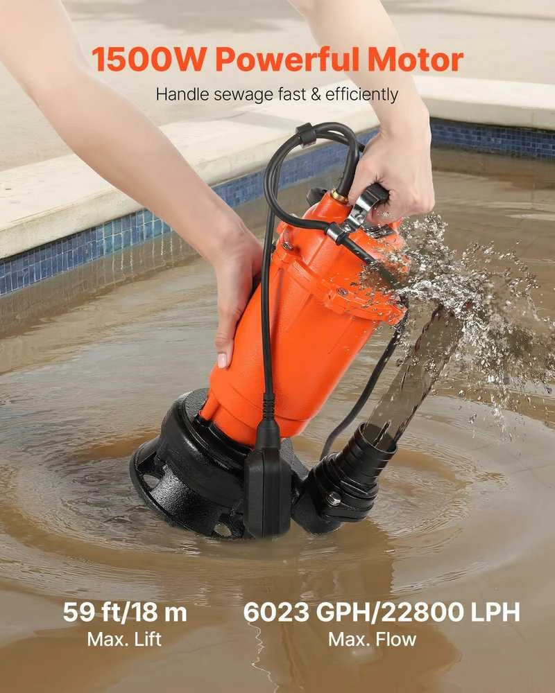 VEVOR 1500 W povandeninis nuotekų siurblys