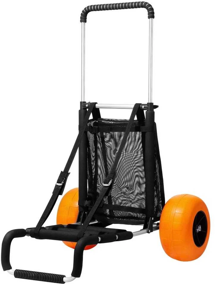Paplūdimio vežimėlis dideliais ratais smėliui, 75.94 x 39.11 cm platforma, 74.84 kg talpa, sulankstomas, reguliuojamo aukščio, tvirtas, skirtas paplūdimiui, kroviniams