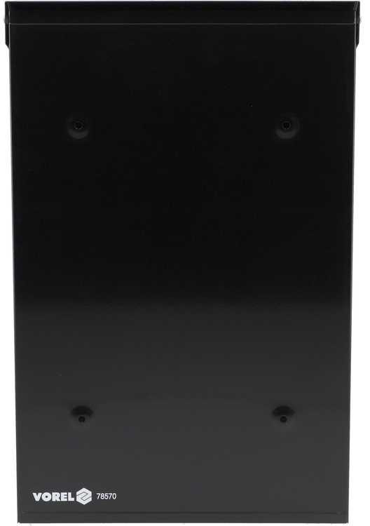 Pašto dėžutė, 400x250x100mm, juodas plienas, su užraktu ir raktu, prie sienos montuojama pašto dėžutė, saugi pašto dėžutė