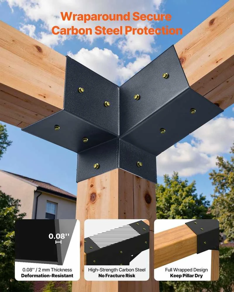 VEVOR Pergolės laikiklių rinkinys, 92x92 mm medienai
