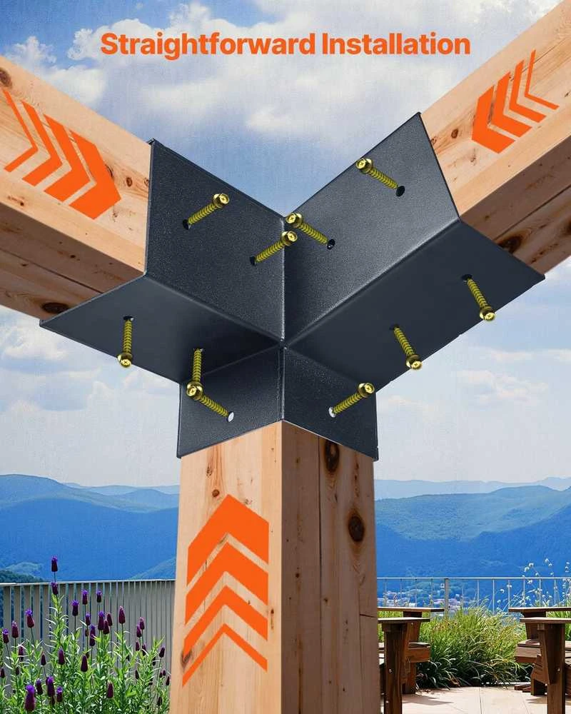 VEVOR Pergolės laikiklių rinkinys, 92x92 mm medienai