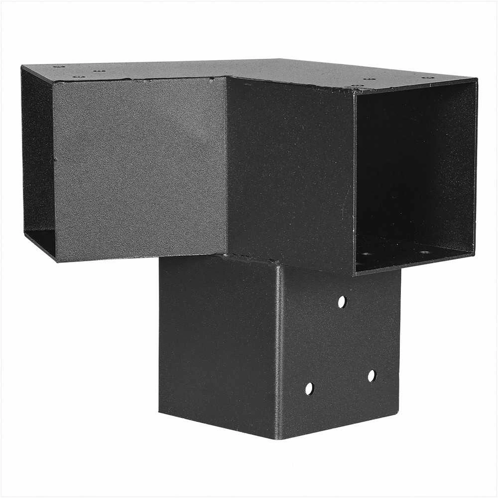 Pavėsinės rinkinys, smailiastogio stogo laikikliai 92 x 92 mm sijoms, 14 dalių komplektas su stulpų pagrindais ir kraigo laikikliais, lauko pavėsinės stoginės montavimo rinkinys