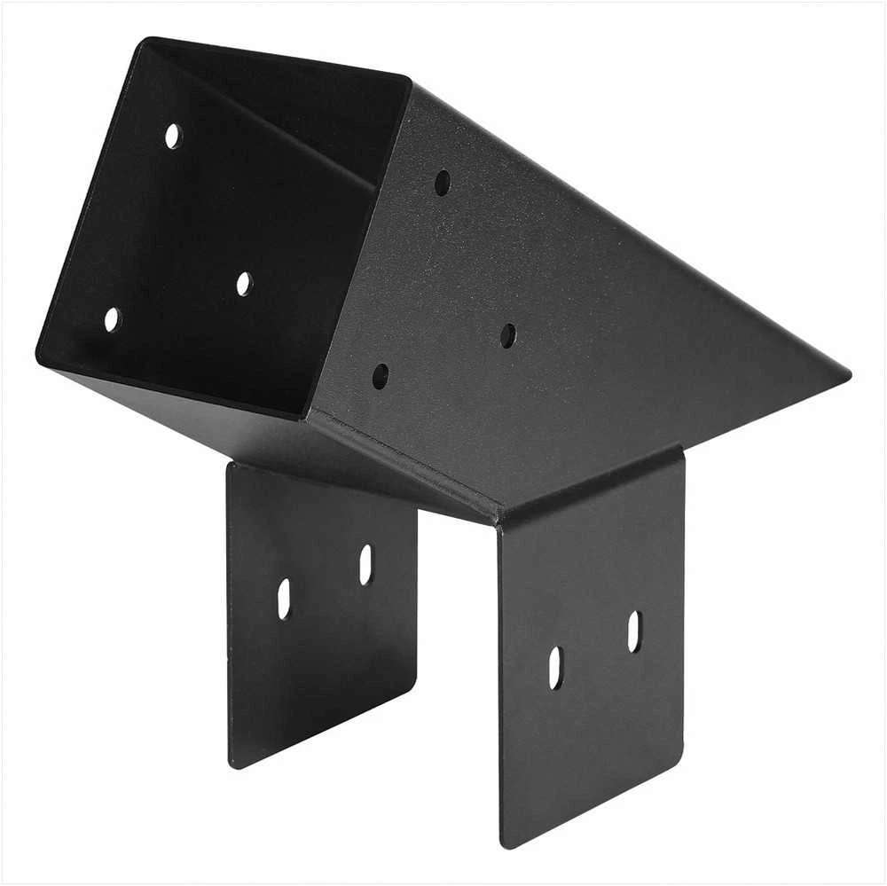 Pavėsinės rinkinys, smailiastogio stogo laikikliai 92 x 92 mm sijoms, 14 dalių komplektas su stulpų pagrindais ir kraigo laikikliais, lauko pavėsinės stoginės montavimo rinkinys