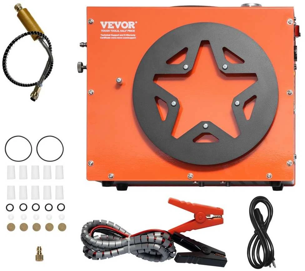 PCP kompresorius 4500PSI, nešiojamas su automatiniu išsijungimu, aušinimu, skirtas oriniams šautuvams, nardymo balionams, oro pompa, didelis slėgis