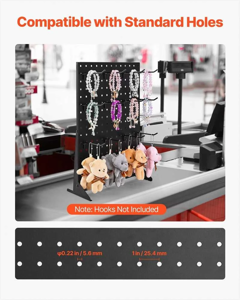 VEVOR stovo pegboard ekranas, juodas (4 vnt.)