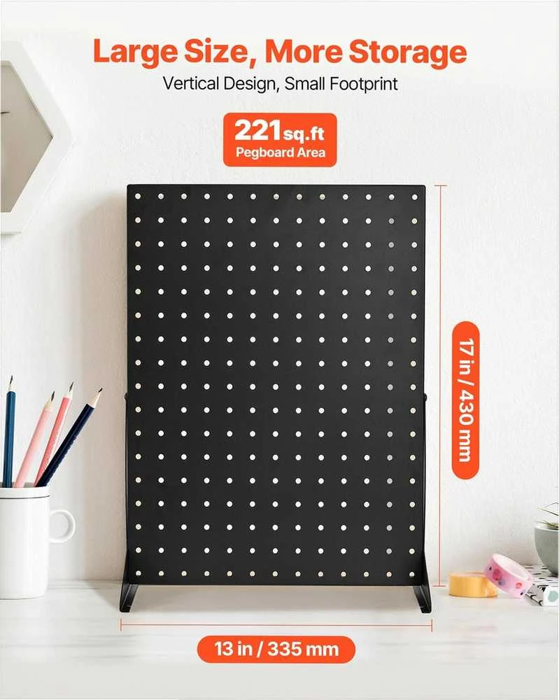 VEVOR stovo pegboard ekranas, juodas (4 vnt.)