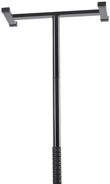 Perkėlimo stulpas nuo grindų iki lubų, 136 kg talpa, 2140-3050 mm luboms, juodas saugos turėklas, reguliuojamo aukščio atramos stulpas, vonios ir miegamojo rankena