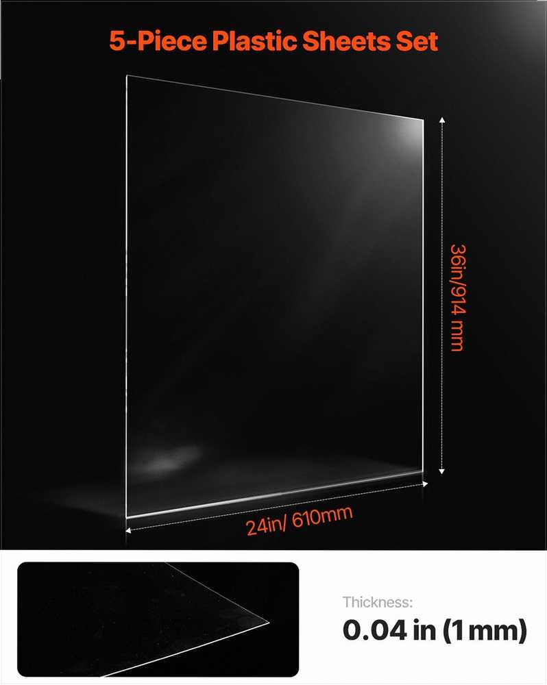 VEVOR 5 dalių PET plokštės 610 x 914 mm