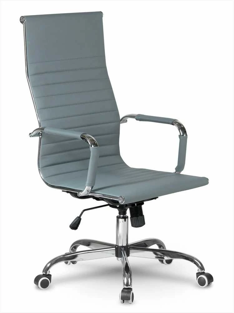 Pilka biuro kėdė, modernaus dizaino, ergonomiška pasukama kėdė, reguliuojamo aukščio, patogus sėdėjimas