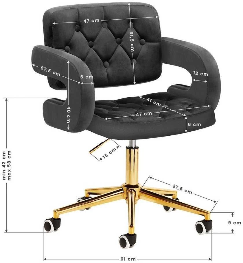 Activeshop Biuro kėdė su ratukais 4Rico QS-OF213G Velvet Pilkas