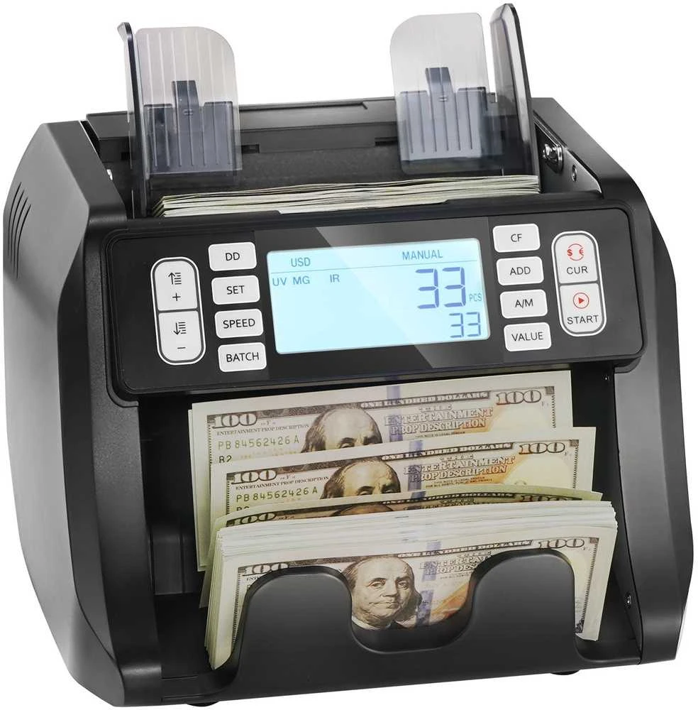 Pinigų skaičiavimo mašina, UV, MG, IR padirbtų pinigų detekcija, greitas banknotų skaičiuotuvas, valiutos skaitiklis