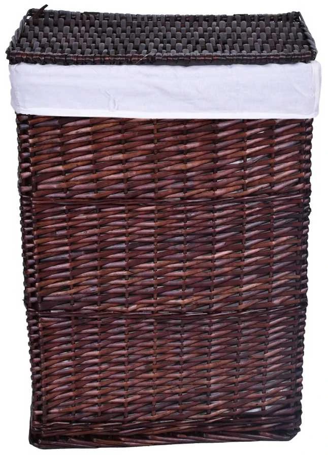 Pintinė skrynia 48x36x66 cm, 114L, ruda, rankų darbo, daiktadėžė, krepšys, lagaminas