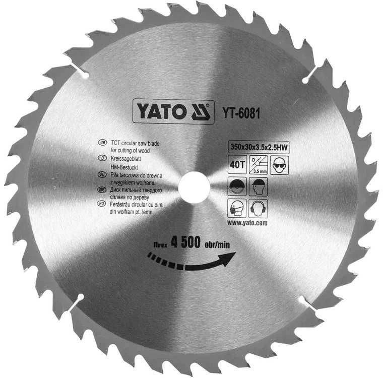 YATO WIDI diskinis pjūklas 350 x 30 mm 40 dantukų 6081