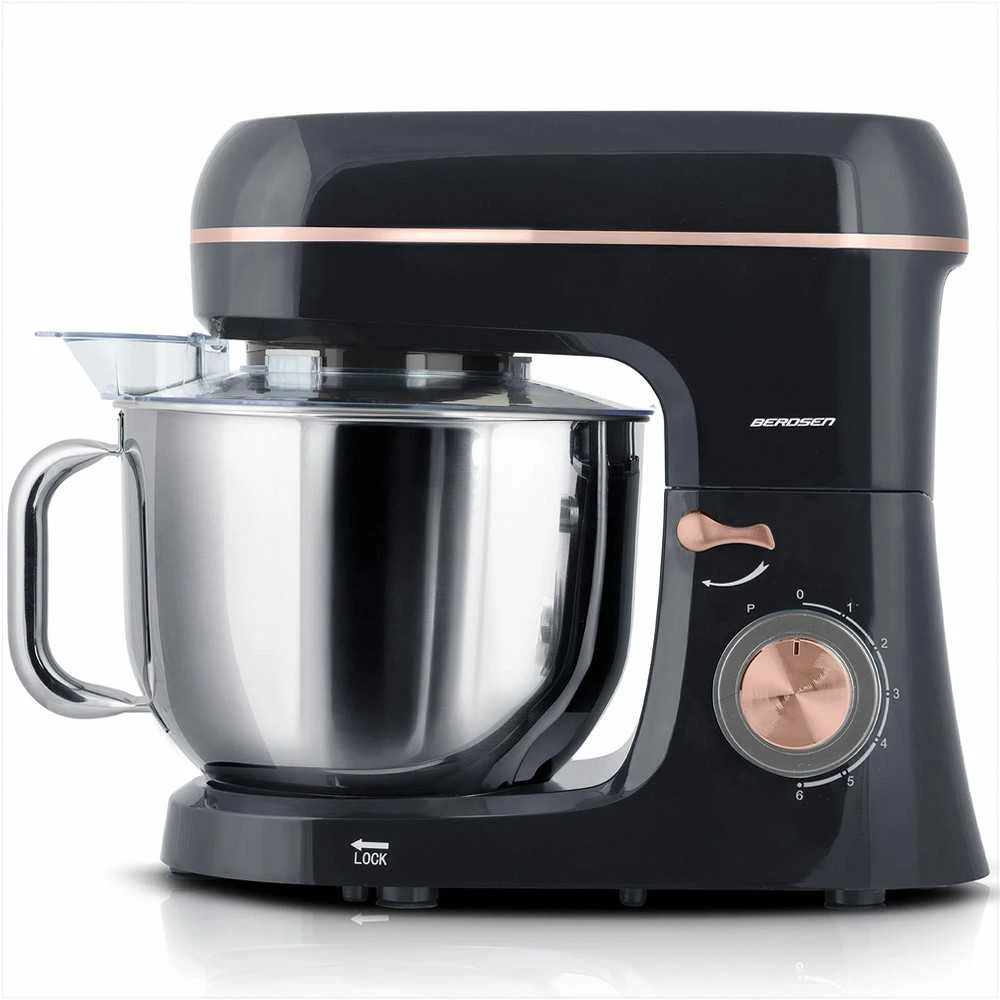 Plakiklis Planetarinis stovinis maišytuvas, 6L nerūdijančio plieno dubuo, 1400W varinis variklis, daugiafunkcinis virtuvės maišytuvas, sunkiasvoris maišytuvas kepimui, tešlos minkymui, grietinėlės plakimui