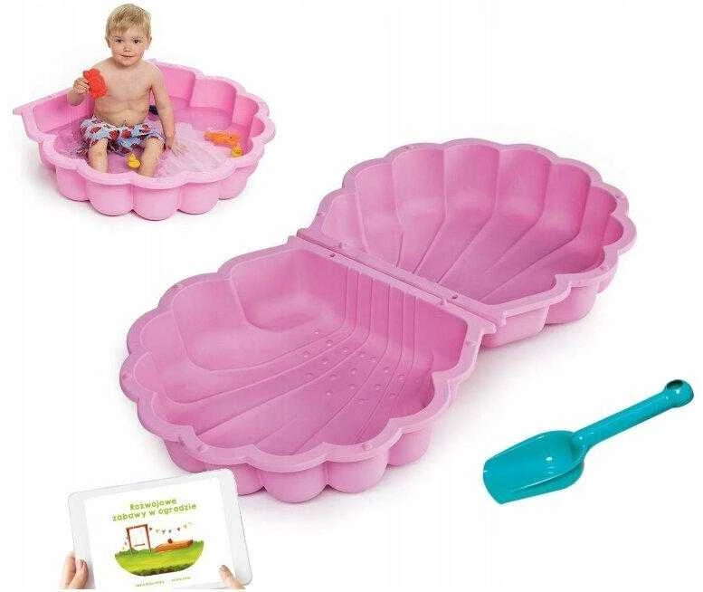 Plastikinė dviejų dalių smėlio dėžė Kriauklė, rožinė