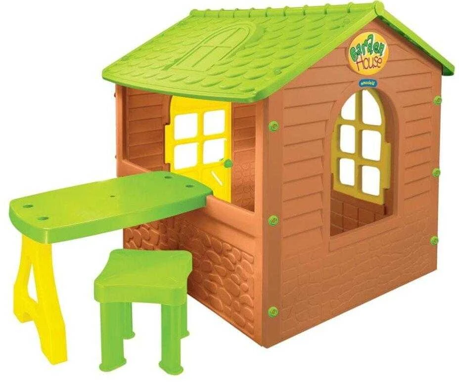 Plastikinis žaidimų namelis su staliuku ir kėde Mochtoys