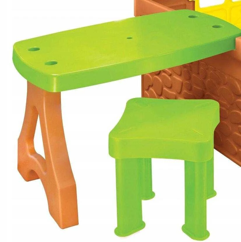 Plastikinis žaidimų namelis su staliuku ir kėde Mochtoys