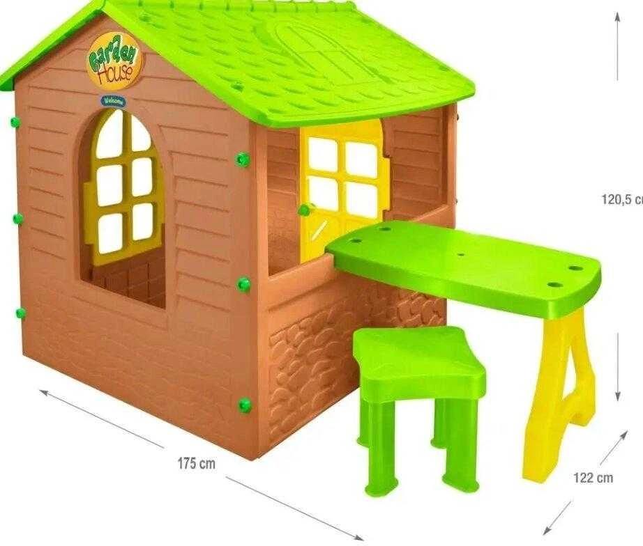 Plastikinis žaidimų namelis su staliuku ir kėde Mochtoys