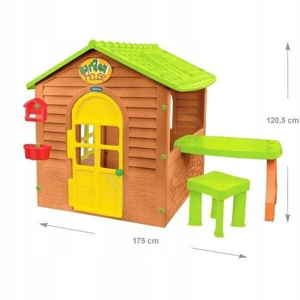 Plastikinis žaidimų namelis su staliuku ir kėde Mochtoys