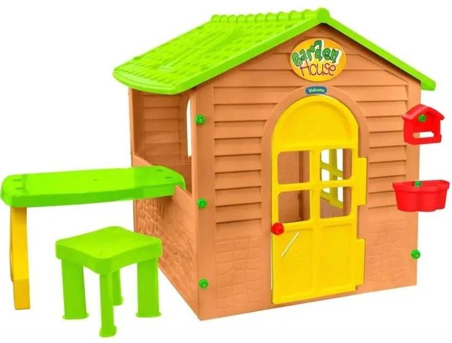 Plastikinis žaidimų namelis su staliuku ir kėde Mochtoys