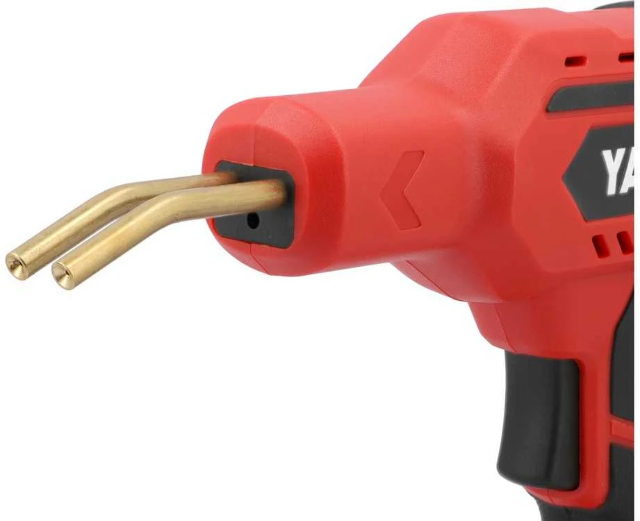 Plastiko suvirintojas, 18V akumuliatorinis, automobilių buferiams ir plastiko remontui, su 200 kabliukų ir priedais