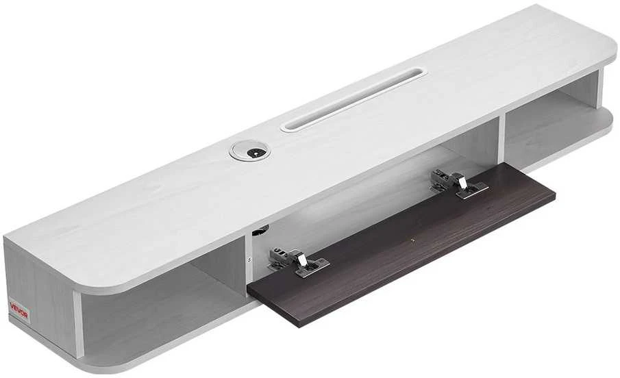 Plaukiojantis TV staliukas 119.4 cm, sieninis pramogų centras su saugykla, moderni plaukiojanti lentyna DVD grotuvui