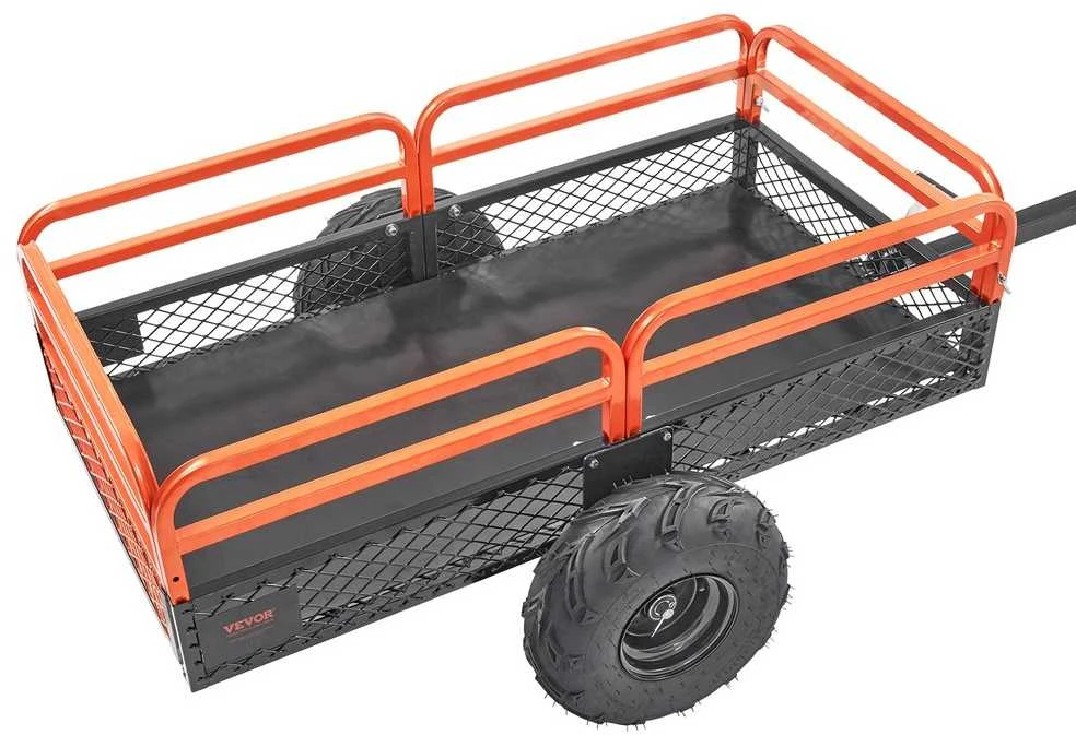 Plieninė ATV savivartė žoliapjovėms, 1500 lbs / 680 kg, 15 kub. pėdų / 0.42 kub. m, priekaba, sodo vežimėlis, savivartis