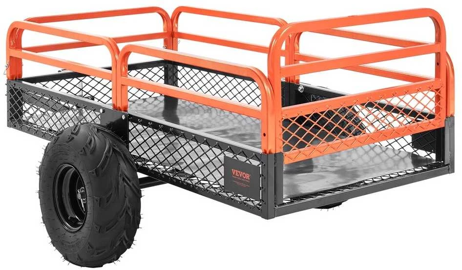 Plieninė ATV savivartė žoliapjovėms, 1500 lbs / 680 kg, 15 kub. pėdų / 0.42 kub. m, priekaba, sodo vežimėlis, savivartis