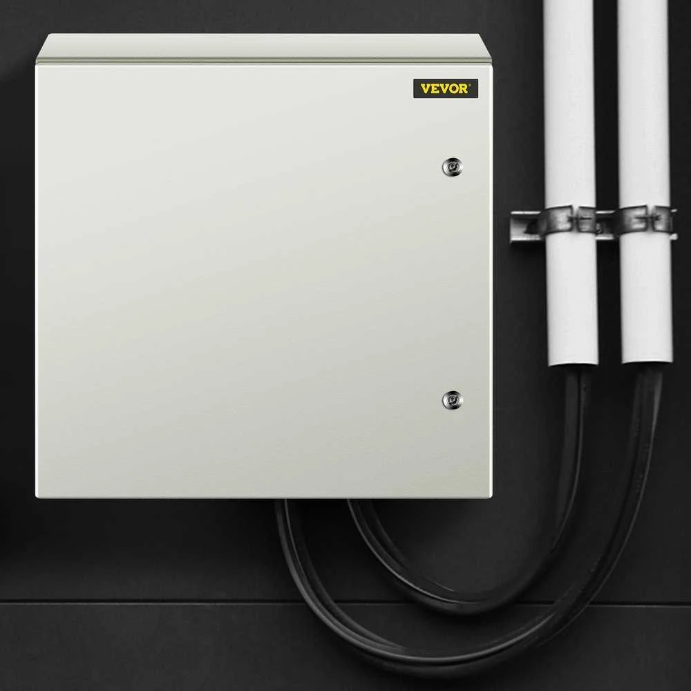Plieninė elektros dėžutė 60x60x20 cm, IP66, lauko/vidaus, hermetiška, NEMA 4X, su montavimo plokšte, metalinė paskirstymo dėžė