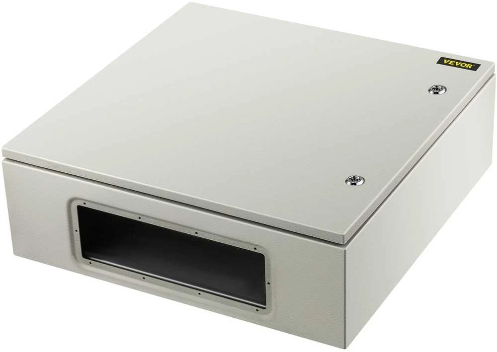 Plieninė elektros dėžutė 60x60x20 cm, IP66, lauko/vidaus, hermetiška, NEMA 4X, su montavimo plokšte, metalinė paskirstymo dėžė