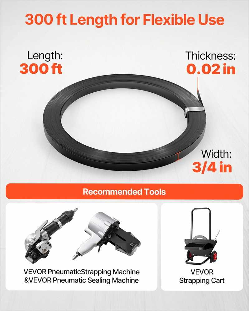 VEVOR Plieno tvirtinimo juosta 19 mm x 91 m