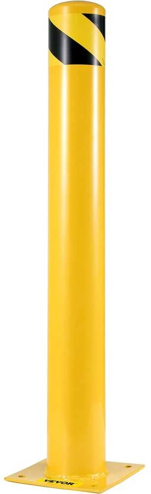 Plieninis apsauginis stulpelis 107 cm, 14 cm diametro, geltonas, parkavimui, eismo reguliavimui, patvarus, atitvaras, užtvaras