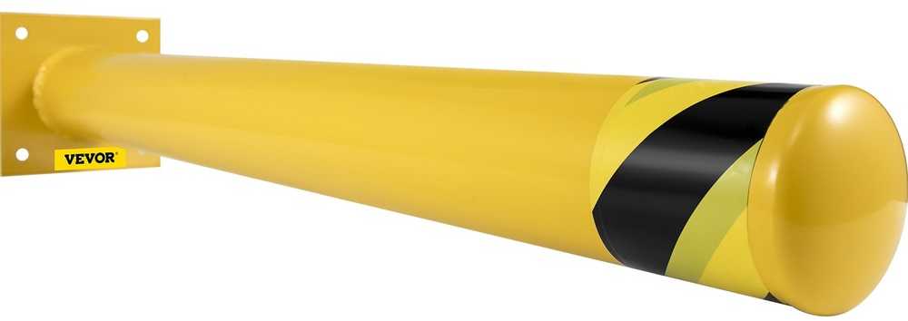 Plieninis apsauginis stulpelis, 107 cm aukščio, 11.4 cm skersmens, geltonas apsauginis stulpas automobilių stovėjimo aikštelėms, šaligatviams, įvažiavimams, 2 vnt. pakuotė