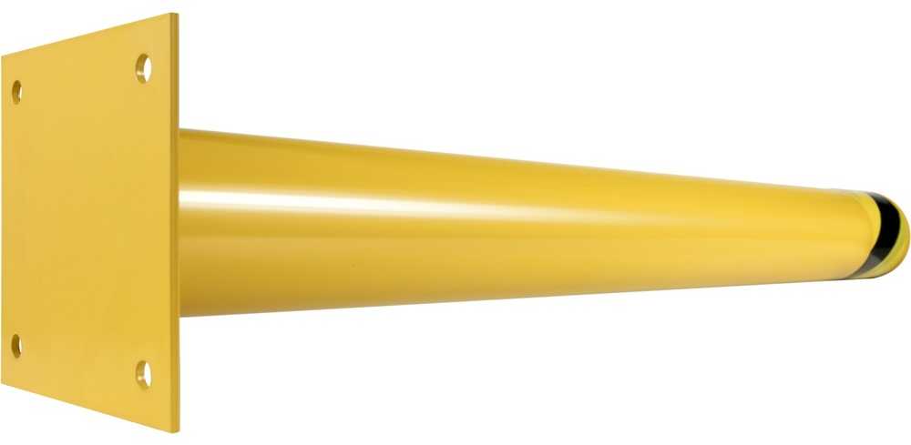 Plieninis apsauginis stulpelis, 107 cm aukščio, 11.4 cm skersmens, geltonas apsauginis stulpas automobilių stovėjimo aikštelėms, šaligatviams, įvažiavimams, 2 vnt. pakuotė