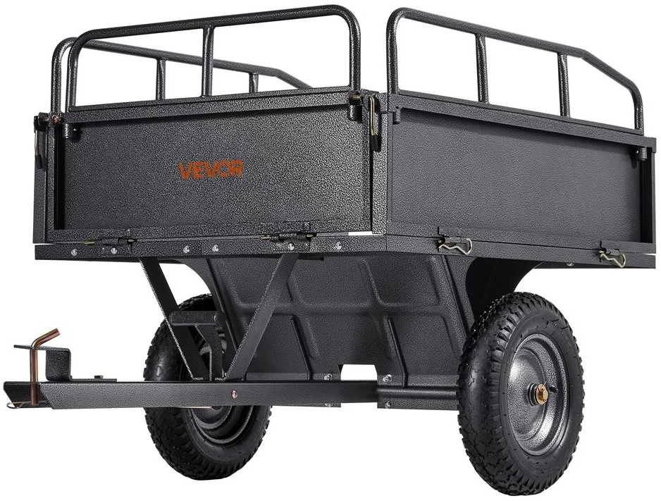 Plieninis savivartis vežimėlis 283 l / 227 kg, ATV, UTV, priekabai, sodui, tvirtas, patvarus, gabenimui