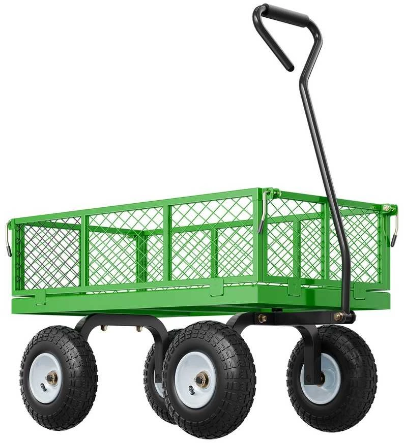 Plieninis sodo vežimėlis 408.23 kg, sunkvežimis, 10 colių ratai, talpus, daržo, statybinis