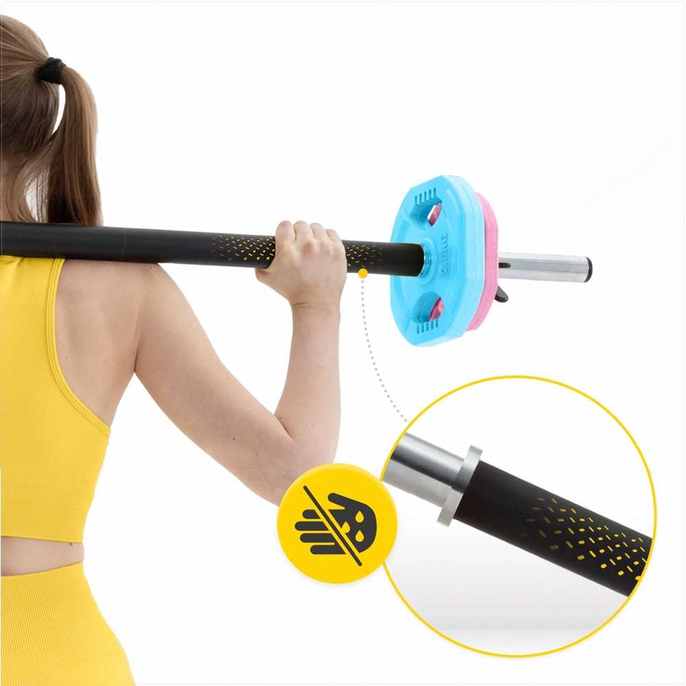 Plieninis štangos rinkinys, 20 kg, namų sporto salei, viso kūno treniruotėms, reguliuojami svoriai
