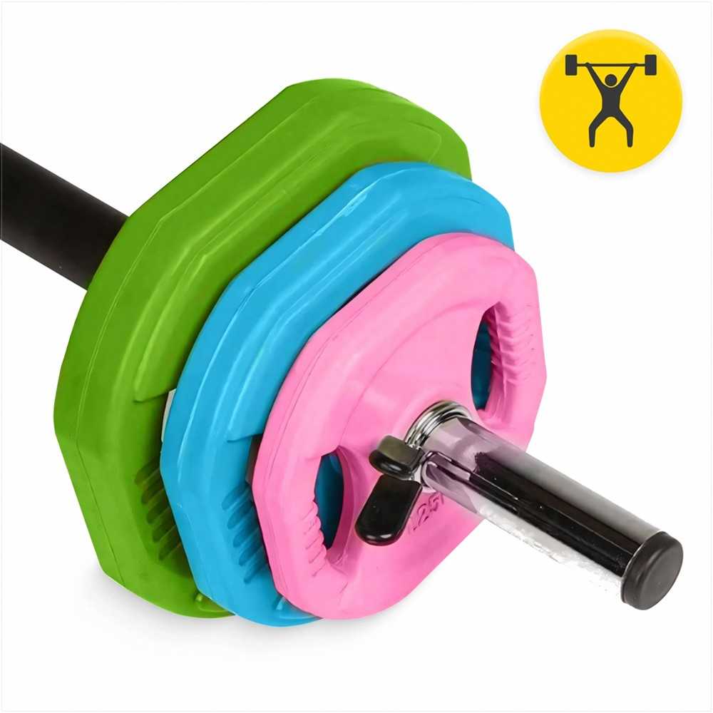 Plieninis štangos rinkinys, 20 kg, namų sporto salei, viso kūno treniruotėms, reguliuojami svoriai