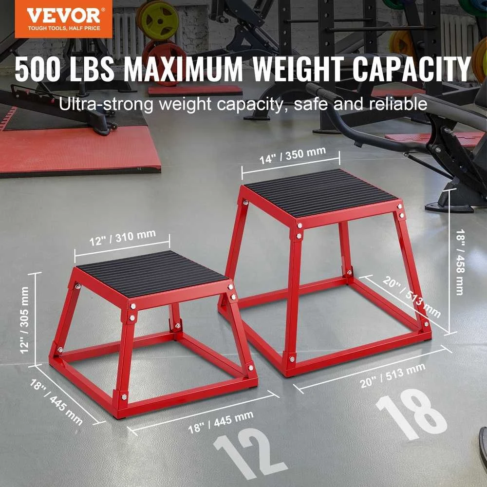 Pliometrinė dėžė 45.8 cm, plioboxas, šuolio platforma, fitneso laiptelis, mankštos įrankis, namų sporto įranga