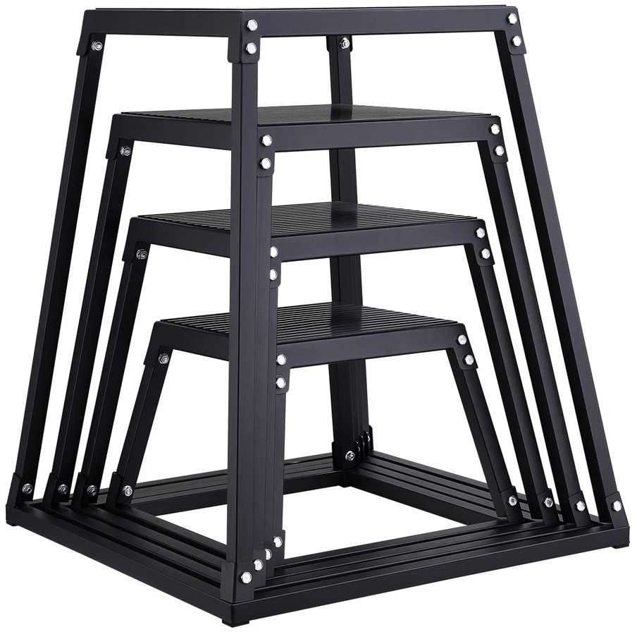 Pliometrinės dėžės šuoliams, 4 vnt., neslystantis paviršius, namų sporto salei, šuolių dėžė, mankštos dėžė, kliūčių įveikimo dėžė