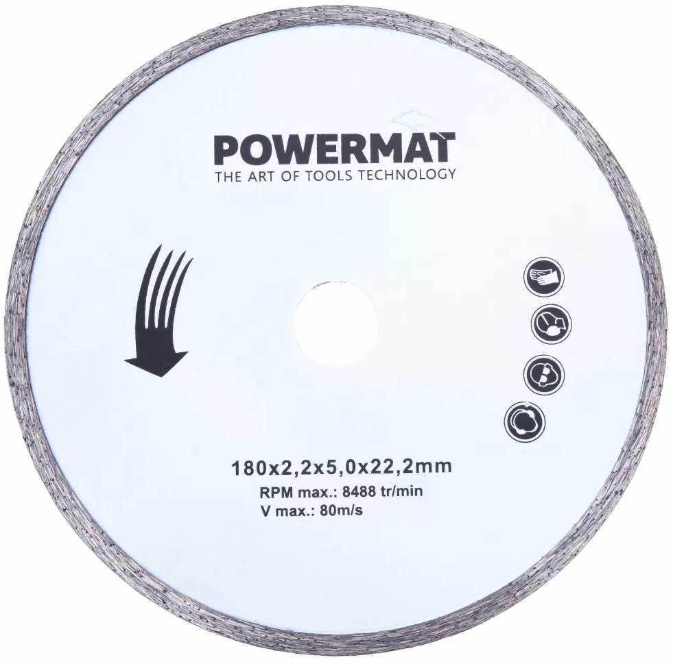 Plytelių pjovimo staklės POWERMAT 1800W, 180X22,2mm