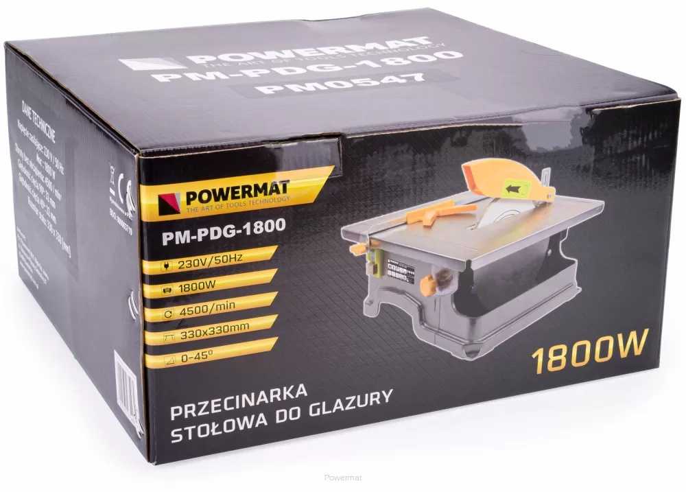 Plytelių pjovimo staklės POWERMAT 1800W, 180X22,2mm