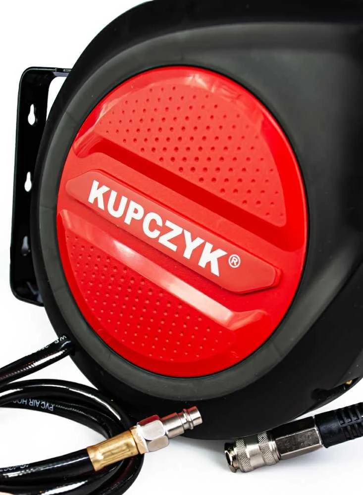 Pneumatinė žarnų ritė, dirbtuvių oro žarna, 10 metrų ištraukiama ritė, juoda PVC oro žarna garažui